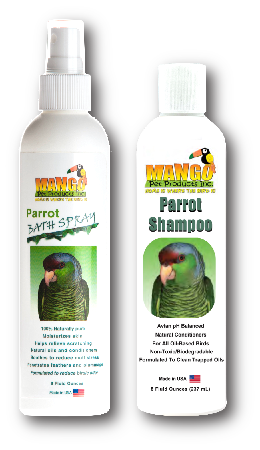 PARROT SHAMPOO & BATH SPRAY SET - 8 OUNCES EACH