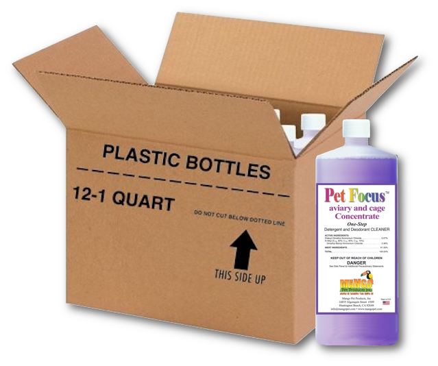 PET FOCUS AVIARY & CAGE CLEANER - CONCENTRATE - CASE OF 12 QUARTS