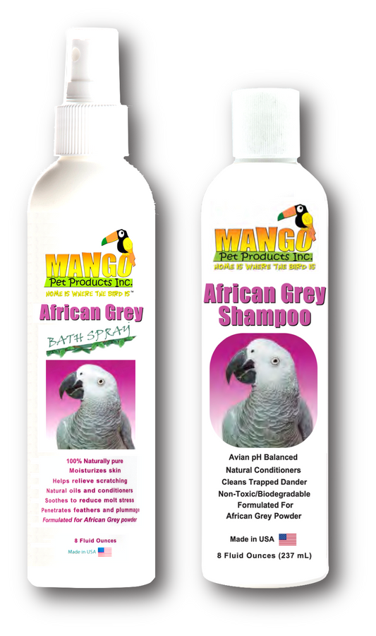 AFRICAN GREY SHAMPOO & BATH SPRAY SET - 8 OUNCES EACH