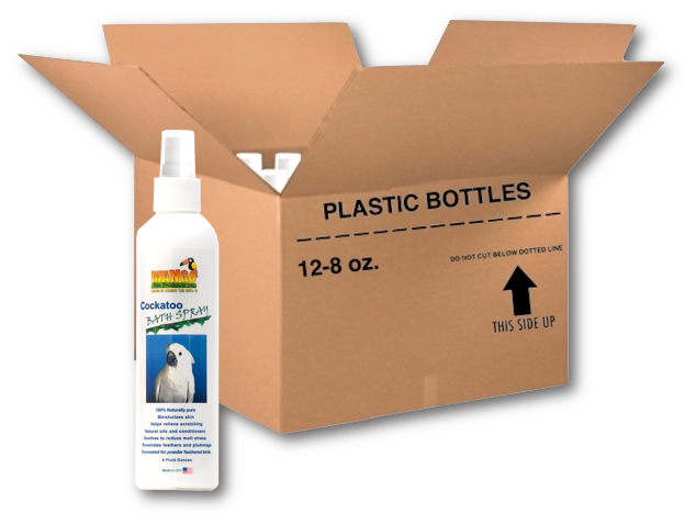 COCKATOO BATH SPRAY - 8 OUNCE BOTTLES - CASE OF 12