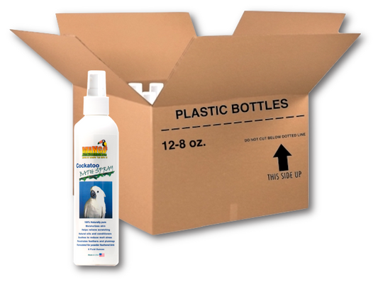 COCKATOO BATH SPRAY - 8 OUNCE BOTTLES - CASE OF 12