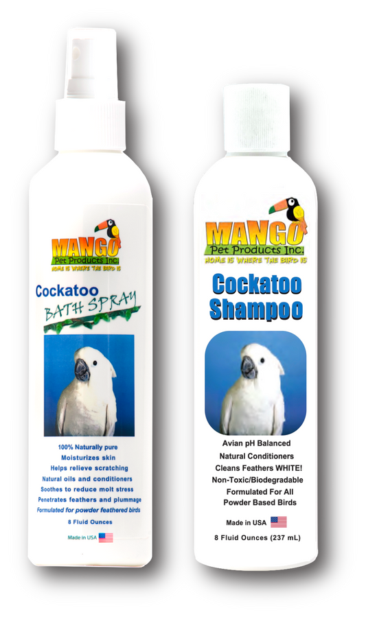COCKATOO SHAMPOO & BATH SPRAY SET - 8 OUNCES EACH