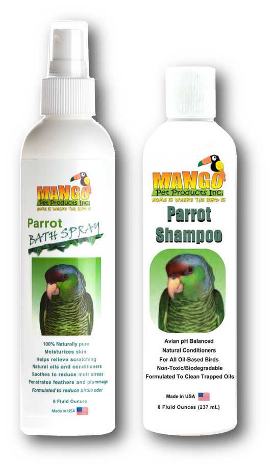 PARROT SHAMPOO & BATH SPRAY SET - 8 OUNCES EACH