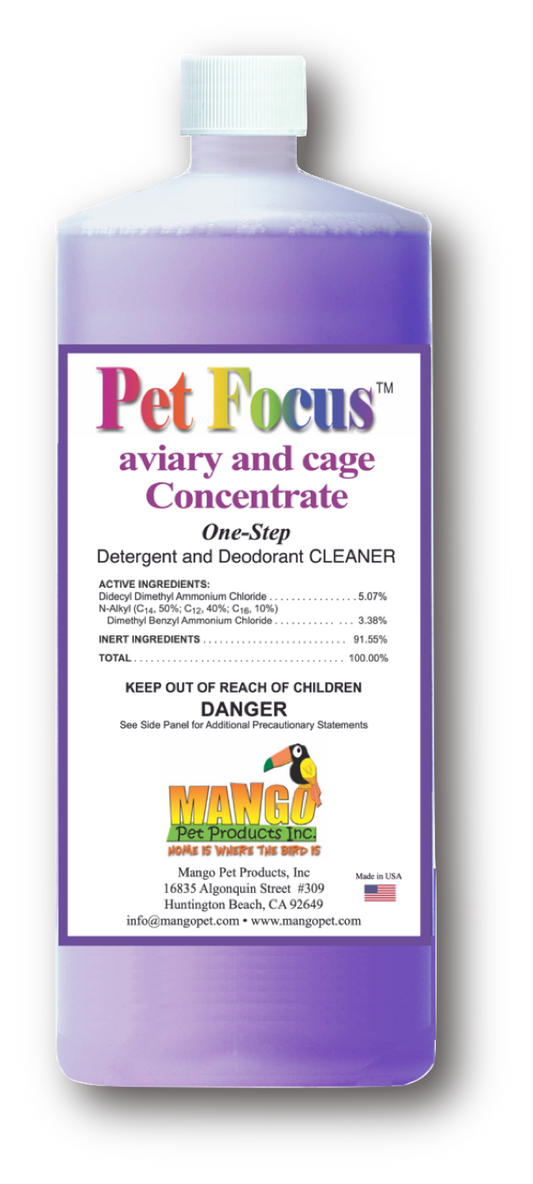 PET FOCUS AVIARY & CAGE CLEANER - CONCENTRATE - QUART