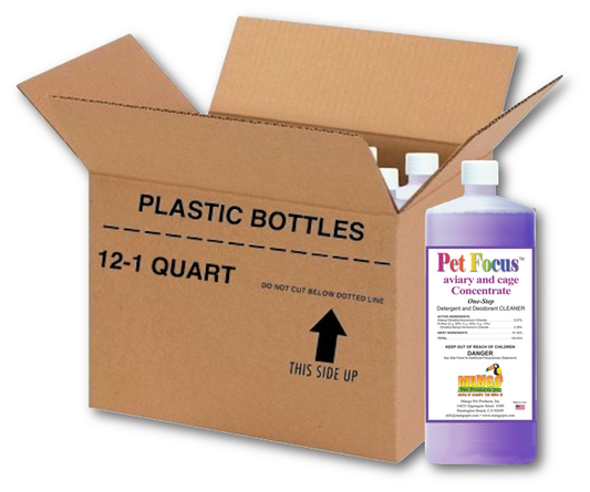 PET FOCUS AVIARY & CAGE CLEANER - CONCENTRATE - CASE OF 12 QUARTS