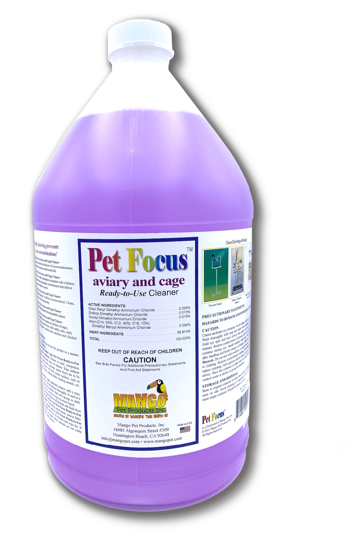 PET FOCUS AVIARY & CAGE CLEANER - READY-TO-USE - GALLON
