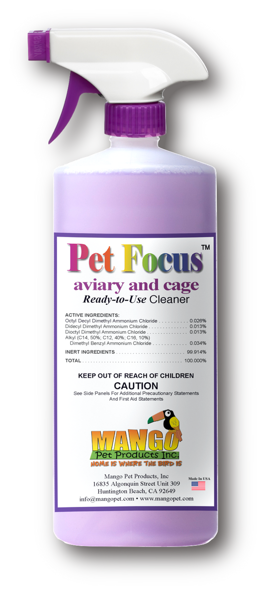 PET FOCUS AVIARY & CAGE CLEANER - READY-TO-USE - QUART