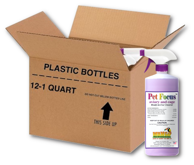 PET FOCUS AVIARY & CAGE CLEANER - READY-TO-USE - CASE OF 12 QUARTS
